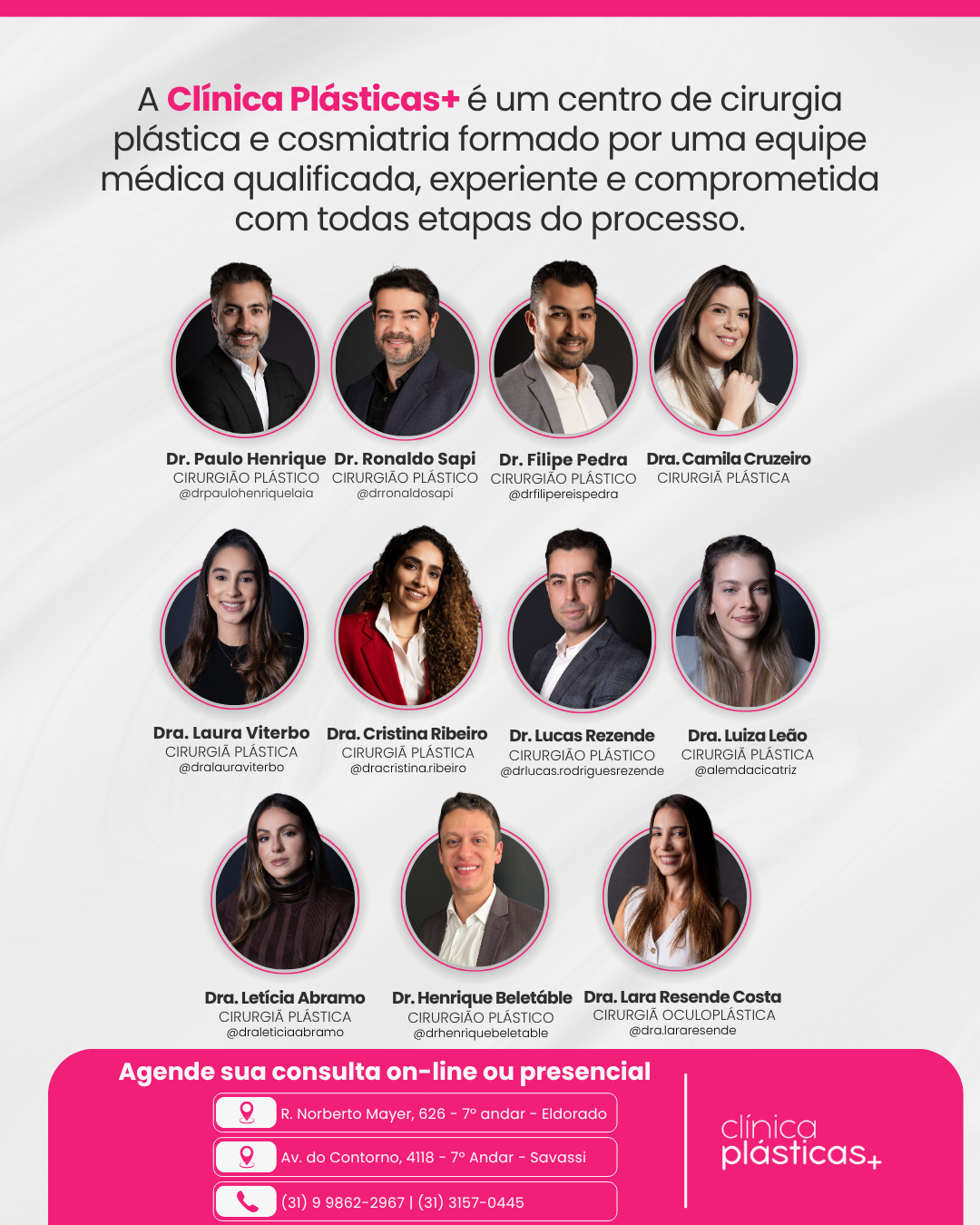 Equipe médica (Atualizada) - Plásticas+